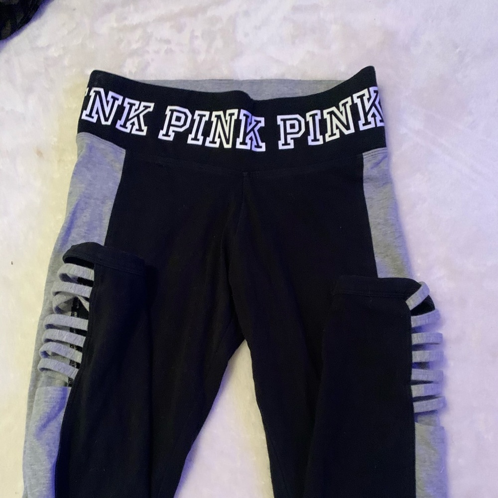 Victoria secret pink leggings black and gray